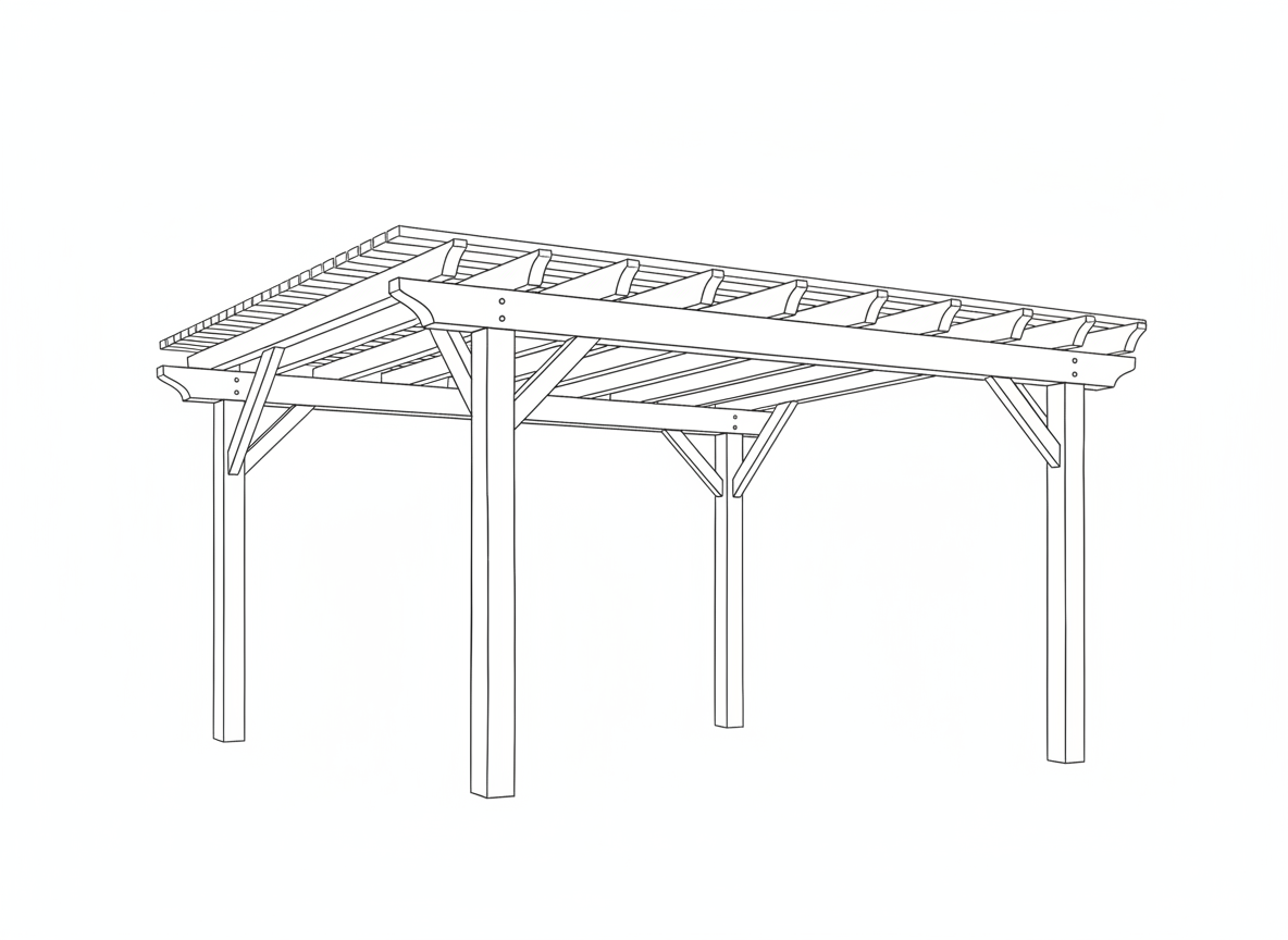 Pergola sketch illustration